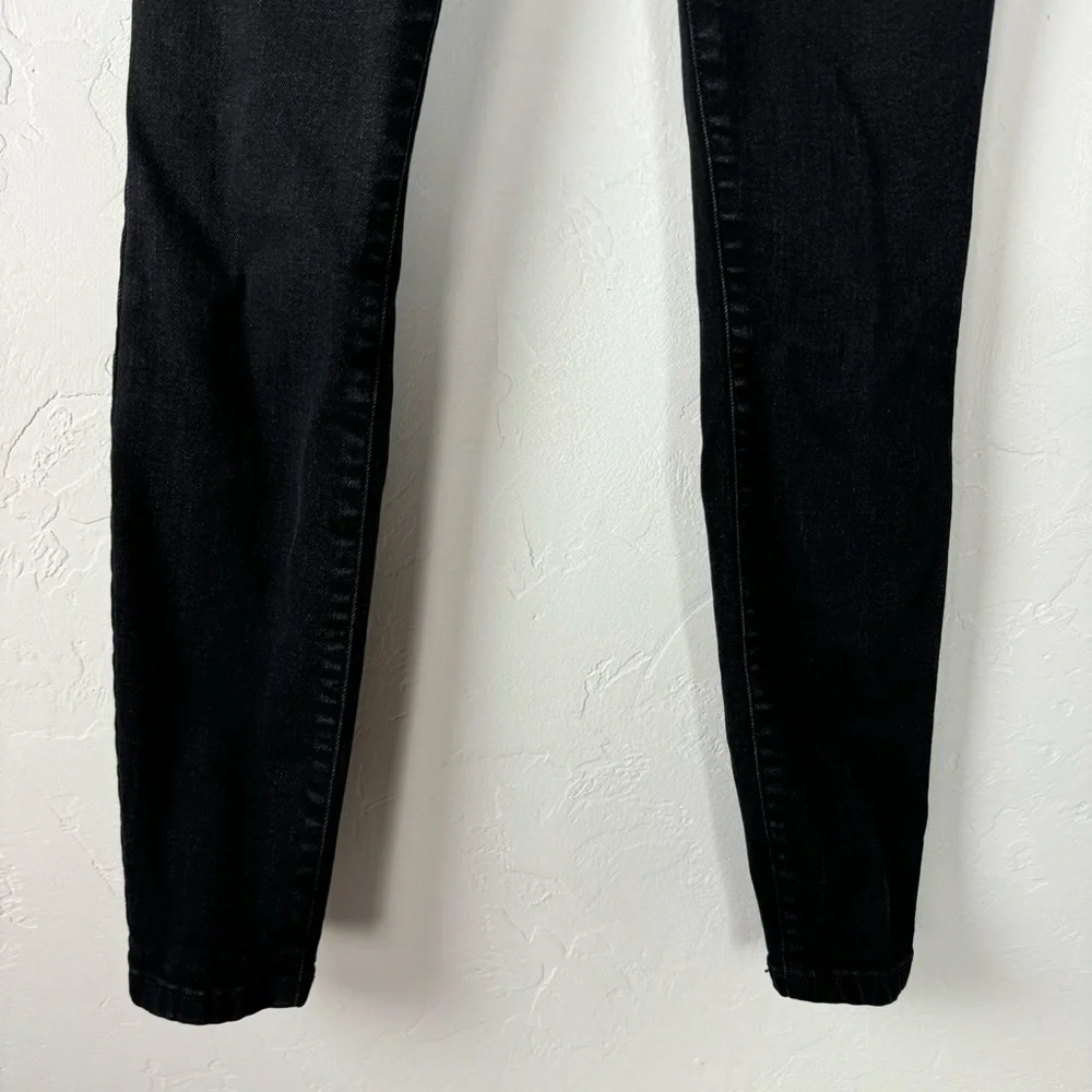 Everlane Jeans Denim The High Rise Skinny Solid Black Dark‎ Wash Cotton Stretch